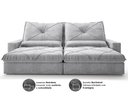 Ver imagem 2 de Sofá Retrátil e Reclinável 2,80m Vogue Linho Soft - Netsofas - Prata
