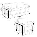 Ver imagem 3 de Conjunto Decorativo Poltrona e Sofá 222cm Market Linho Chumbo - Gran Belo
