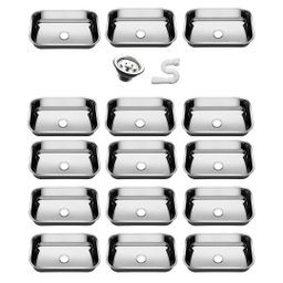 15 Cubas Pia Inox N1 47x30x14 Aço 430 Cozinha As Atacado Kit - 1
