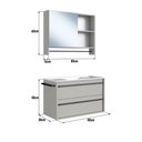 Ver imagem 3 de Conjunto Banheiro Gabinete com Pia e Espelheira Toalheiro 80cm Suspenso Multimóveis Crpro-CON038