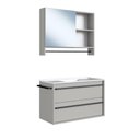 Ver imagem 2 de Conjunto Banheiro Gabinete com Pia e Espelheira Toalheiro 80cm Suspenso Multimóveis Crpro-CON038