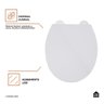 Assento Plástico com Soft Close para Vaso Sanitário Aquarela Pingoo.casa - Branco - 3