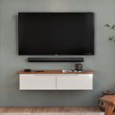 Ver imagem 5 de Rack Sala de Estar Suspenso Prateleira Suspensa Quarto Tv Off Freijó