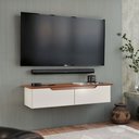 Ver imagem 1 de Rack Sala de Estar Suspenso Prateleira Suspensa Quarto Tv Off Freijó