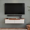 Ver imagem 4 de Rack Sala de Estar Suspenso Prateleira Suspensa Quarto Tv Off Freijó