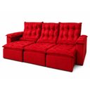 Ver imagem 1 de Sofá Retrátil e Reclinável Ipanema 2,10m em Tecido Veludo C/ 03 Módulos - Montagem Inclusa:vermelho