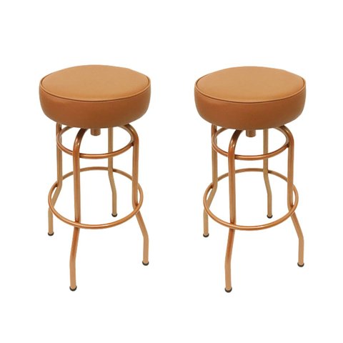 Kit 2 Peças Banqueta Altura 65cm Bar Giratória cor Cobre assento cobre Poltronas do Sul Banqueta Bar