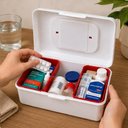 Ver imagem 2 de Maleta Primeiros Socorros 2 Bandejas Portátil Caixa Medicamentos Viagem Carro Frasqueira Multiuso