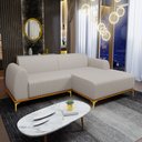 Ver imagem 2 de Sofá 2,45M 4 Lugares com Chaise Direito Pés Gold Molino C-107 Linho Bege