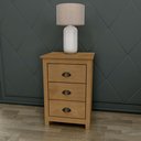 Ver imagem 2 de Mesa de Cabeceira 3 Gavetas Topázio 100% Madeira Maciça para Quarto