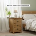 Ver imagem 5 de Mesa de Cabeceira 3 Gavetas Topázio 100% Madeira Maciça para Quarto Marrom