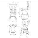 Ver imagem 3 de Conjunto com 4 Cadeiras de Jantar Madeira Maciça Multimóveis Cr50087