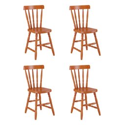 Conjunto com 4 Cadeiras de Jantar Madeira Maciça Multimóveis Cr50087  - 1