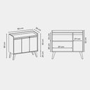 Ver imagem 4 de Aparador Buffet 90cm Retro MDF Grafite Madri - On Móveis