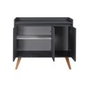 Ver imagem 7 de Aparador Buffet 90cm Retro MDF Grafite Madri - On Móveis