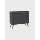 Ver imagem 2 de Aparador Buffet 90cm Retro Mdf Madri - On Móveis Cor:grafite