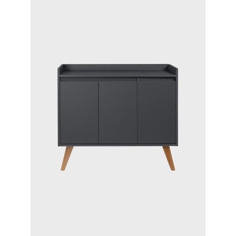 Aparador Buffet 90cm Retro Mdf Madri - On Móveis Cor:grafite