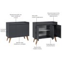 Ver imagem 3 de Aparador Buffet 90cm Retro MDF Grafite Madri - On Móveis
