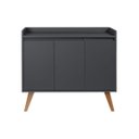Ver imagem 5 de Aparador Buffet 90cm Retro MDF Grafite Madri - On Móveis