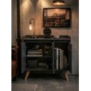 Ver imagem 2 de Aparador Buffet 90cm Retro MDF Madri - On Móveis Cor:Grafite