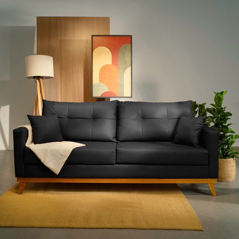 Sofá 2 Lugares 180cm Soul CabeCasa MadeiraOriginals Preto