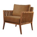 Ver imagem 1 de Poltrona Luxo Madeira Maciça Castellar Móbile Corino Caramelo