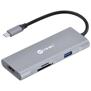 Hub Usb Tipo C / Type C 7 em 1 com 3 Usb 3.0 + Leitor de Ca