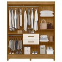 Ver imagem 3 de Guarda Roupa Solteiro Ambiente Malta 7 Portas Freijó Off White - Moval