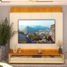 Rack com Painel para Tv 85 Polegadas 251,5cmx218cm com Led 3 Gavetas Rodízios 100% Mdf Magnífico/requinte - 1