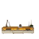 Ver imagem 4 de Rack com Painel para Tv 85 Polegadas com Led 3 Gavetas Rodízios 218cm 100% Mdf Magnífico/requinte