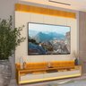 Rack com Painel para Tv 85 Polegadas 251,5cmx218cm com Led 3 Gavetas Rodízios 100% Mdf Magnífico/requinte - 7