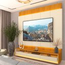 Ver imagem 6 de Rack com Painel para Tv 85 Polegadas com Led 3 Gavetas Rodízios 218cm 100% Mdf Magnífico/requinte