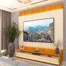 Rack com Painel para Tv 85 Polegadas 251,5cmx218cm com Led 3 Gavetas Rodízios 100% Mdf Magnífico/requinte - 6
