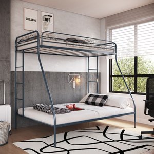 Beliche Casal + Solteiro em Ferro Nice:cinza Escuro