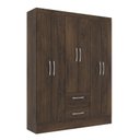 Ver imagem 2 de Guarda-Roupa Asia Casal 6 Portas 2 Gavetas Cor Cacau