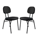 Ver imagem 1 de Kit 2 Cadeiras Secretária Fixa Courvin 4 Pés Palitos 100% Nacional