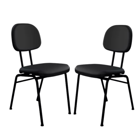 Kit 2 Cadeiras Secretária Fixa Courvin 4 Pés Palitos 100% Nacional