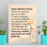 Quadro Mensagem para Minha Filha 45x34cm - com Vidro:moldura Branca - 2
