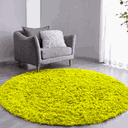 Ver imagem 1 de Tapete Sala Felpudo Peludo Amarelo Redondo 60 cm