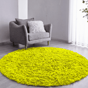 Ver imagem 1 de Tapete Sala Felpudo Peludo Amarelo Redondo 60 cm