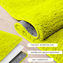 Ver imagem 3 de Tapete Sala Felpudo Peludo Amarelo Redondo 60 cm