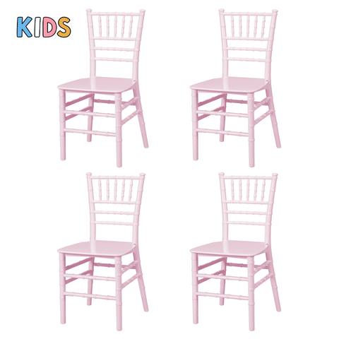 Conjunto 4 Cadeiras Tiffany Infantil Rosa Polipropileno Festa Evento