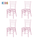 Ver imagem 2 de Conjunto 4 Cadeiras Tiffany Infantil Polipropileno Estrutura da Cadeira Rosa
