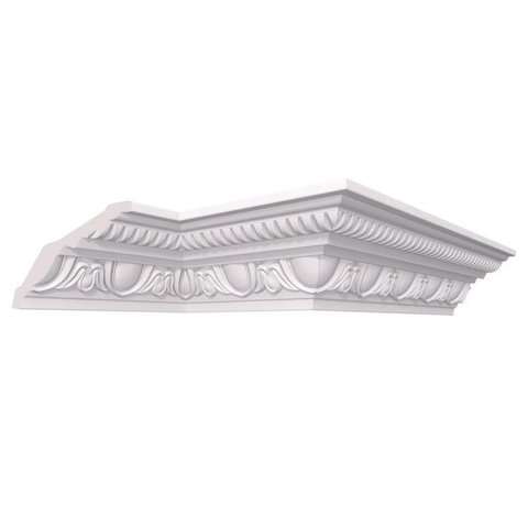 Kit Roda Teto Poliestireno Frisado Marie 10,5cm Branco 18m Homestar