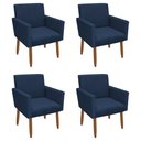 Ver imagem 1 de Kit 4 Poltronas Decorativa Nina Veludo Azul Marinho