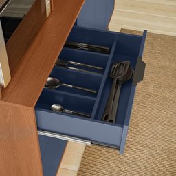 Cozinha Compacta Viena 8 Portas e 2 Gavetas Lukaliam Móveis Jequitiba/azul Lord - 5