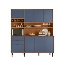 Ver imagem 1 de Cozinha Compacta Viena 8 Portas e 2 Gavetas Lukaliam Móveis Jequitiba/azul Lord