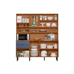 Cozinha Compacta Viena 8 Portas e 2 Gavetas Lukaliam Móveis Jequitiba/azul Lord - 2