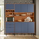 Ver imagem 4 de Cozinha Compacta Viena 8 Portas e 2 Gavetas Lukaliam Móveis Jequitiba/azul Lord