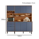 Ver imagem 3 de Cozinha Compacta Viena 8 Portas e 2 Gavetas Lukaliam Móveis Jequitiba/azul Lord